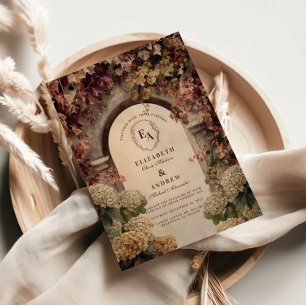 Invitation Romantique Vignoble d'automne Mariage d'arche