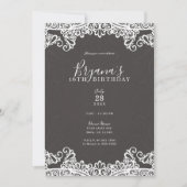 Invitation Romantique Vintage Boho Blanc dentelle Brown Sweet (Devant)
