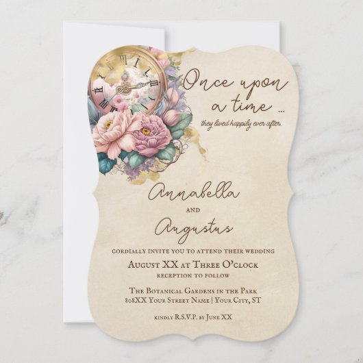 Invitation Romantique Vintage Fairytale (Devant)