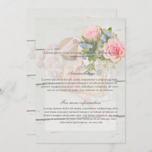 Invitation Romantique vintage fleuron mariage Directions