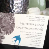 Invitation Romantique Vintage Floral Aqua Inséparable Mariage