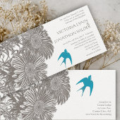 Invitation Romantique Vintage Floral Aqua Inséparable Mariage