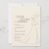 Invitation Romantique Vintage or Monogramme Danse Mariage (Devant)