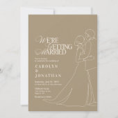 Invitation Romantique Vintage or Monogramme Danse Mariage (Devant)