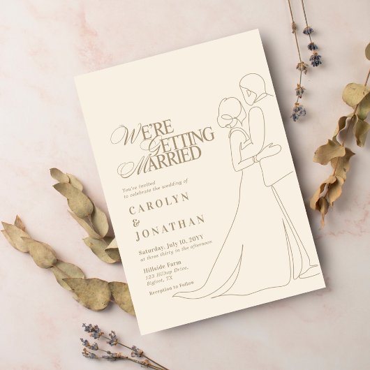 Invitation Romantique Vintage or Monogramme Danse Mariage