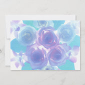 Invitation Romantique violet Aqua Blue Floral Mariage (Dos)