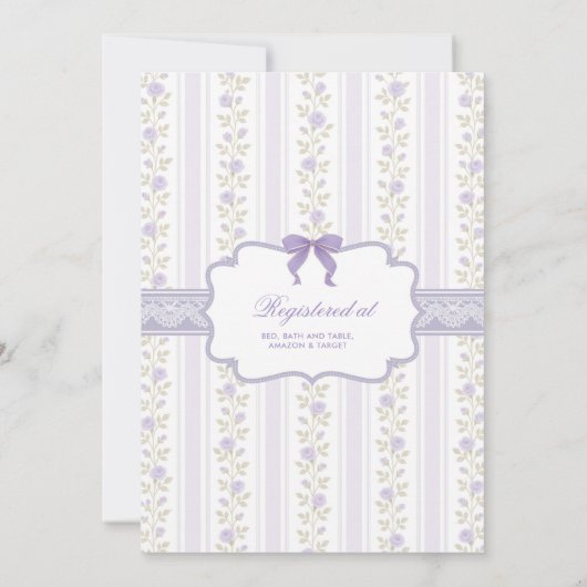 Invitation Romantique Violet Bow Loveshack Fiance Fête des ma (Dos)