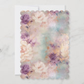 Invitation Romantique violet Turquoise Blush Floral (Dos)