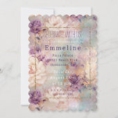 Invitation Romantique violet Turquoise Blush Floral (Devant)