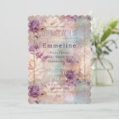 Invitation Romantique violet Turquoise Blush Floral (Debout devant)