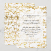 Invitation Romantique White Gold Hearts Mariage (Devant / Derrière)