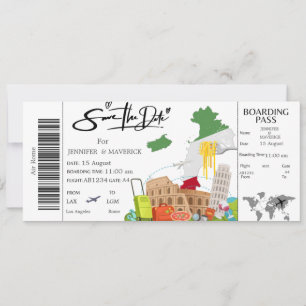 Invitation Rome Boarding Pass Enregistrer le billet Date