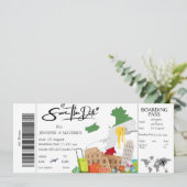 Invitation Rome Boarding Pass Enregistrez la date du billet (Debout devant)