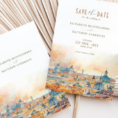 Invitation Rome Italie Aquarelles romantiques Save the Date