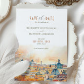 Invitation Rome Italie Aquarelles romantiques Save the Date