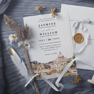 Invitation ROME Italie Ciel Destination Mariage Élégant