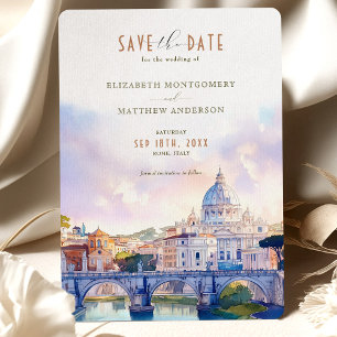 Invitation Rome Italie Enregistrez la Date Basilique Saint-Pi