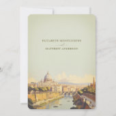 Invitation Rome Italie Romantique Rétro Économisez-le-Date (Dos)