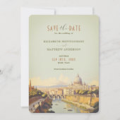 Invitation Rome Italie Romantique Rétro Économisez-le-Date (Devant)