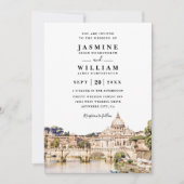 Invitation ROME Italie Skyline Destination Code QR Mariage (Devant)