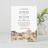 Invitation ROME Italie Skyline Destination Code QR Mariage (Debout devant)
