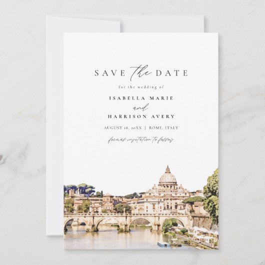 Invitation ROME Italie Skyline Destination Enregistrer la dat (Devant)