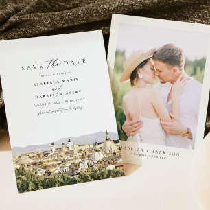 Invitation ROME Italie Skyline Destination Enregistrer la dat