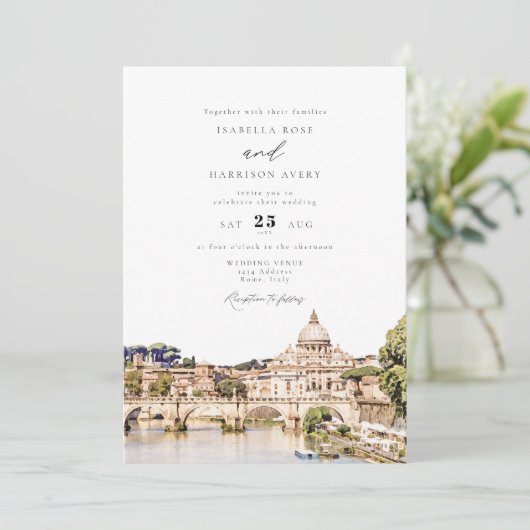Invitation ROME Italie Skyline Destination Mariage (Debout devant)