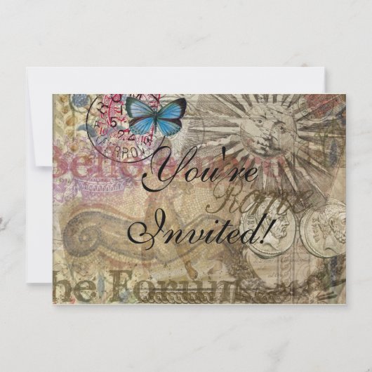 Invitation Rome Italie Voyage Vacances Ville (Devant)