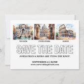 Invitation Rome photo enregistrer la date mariage destination (Devant)