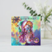 Invitation ROMEO ET JULIET Floral Blue Gold Étincelles (Debout devant)