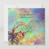 Invitation ROMEO ET JULIET Floral Blue Gold Étincelles (Dos)