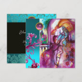 Invitation ROMÉO ET JULIETTE /Tourbillons Floraux en Damas Ro (Devant / Derrière)