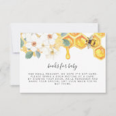 Invitation ROMY Floral Honey Bee Books for Baby Insert (Devant)
