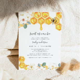 Invitation Romy - Floral Honey Bumble Bee Baby shower