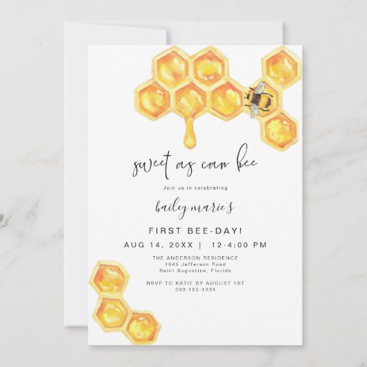 Invitation ROMY Rustique Jaune sucré comme peut être 1er anni (Devant)