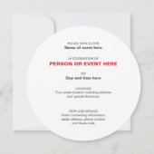 Invitation ronde à l'infini en rouge et blanc (Dos)