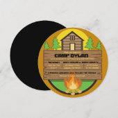 Invitation RONDE CAMP Bat mitzvah Bar Mitzvah (Devant / Derrière)