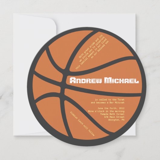 Invitation ronde de BASKET-BALL de bat mitzvah (Devant)