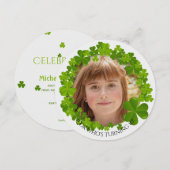 Invitation ronde de photos sur le cadre de trèfle  (Devant / Derrière)