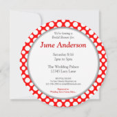 Invitation ronde des Pois blancs Fêtes de l'mariée (Dos)