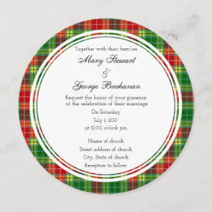 Invitation ronde du Mariage écossais de Buchanan