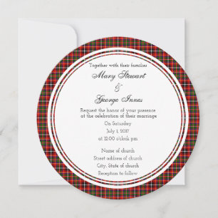 Invitation ronde du Mariage écossais Innes