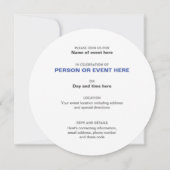 Invitation ronde en bleu et blanc (Dos)