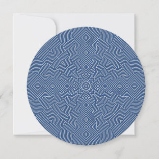 Invitation ronde en bleu et blanc