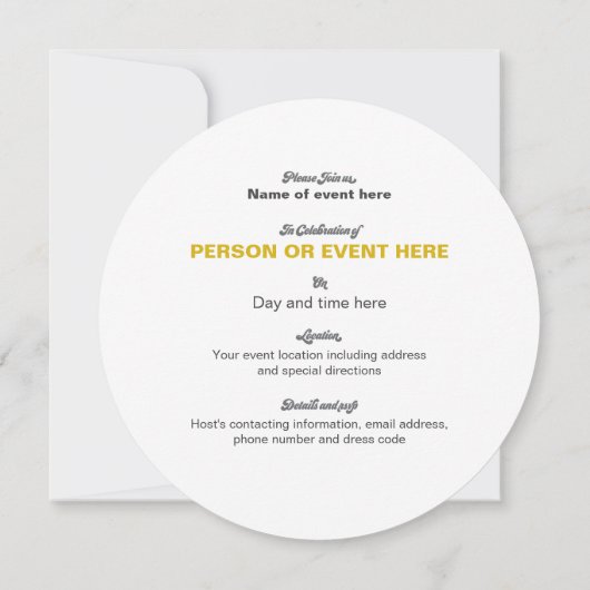 Invitation ronde en mosaïque de tournesol en or no (Dos)