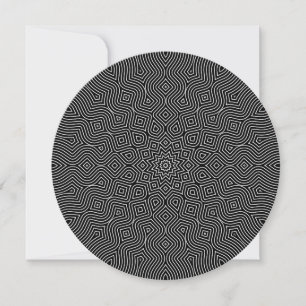 Invitation ronde en noir et blanc