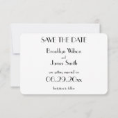 Invitation Ronde minimal Déco Mariage Blanc Enregistrer Les D (Dos)