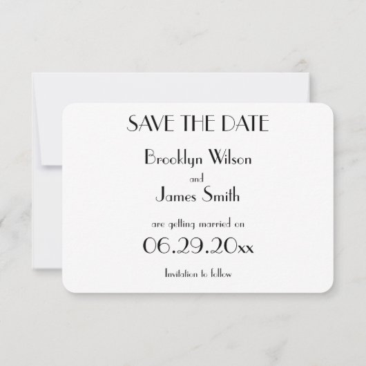 Invitation Ronde minimal Déco Mariage Blanc Enregistrer Les D (Dos)