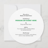 Invitation ronde Mosaic de Whirlpool couleur vert  (Dos)